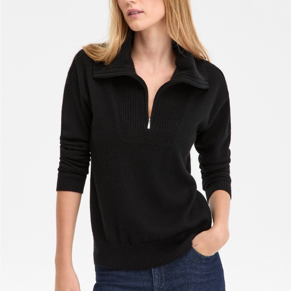 Charter Club Black Half-Zip Sweatee